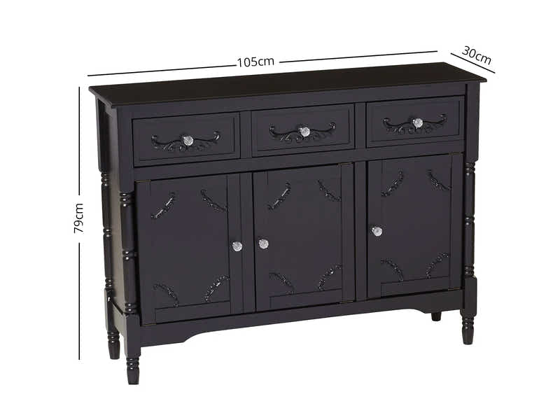 Wood Buffet Table with Drawers & Cabinets - 105 cm