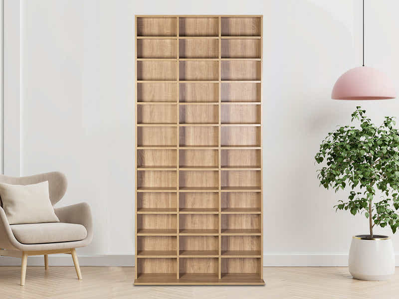 CD/DVD Storage Shelf - Natural Wood