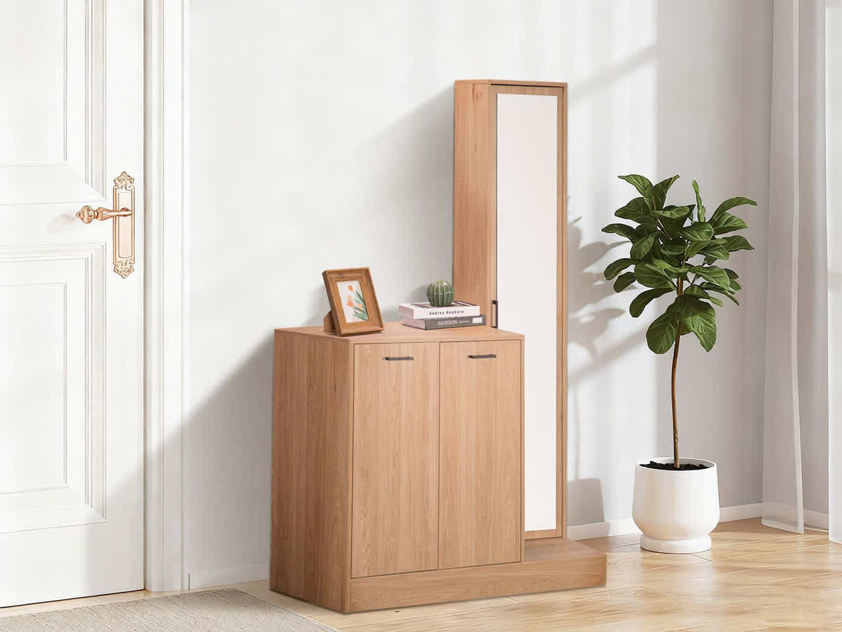 Ingang Shoe and Coat Storage With Mirror