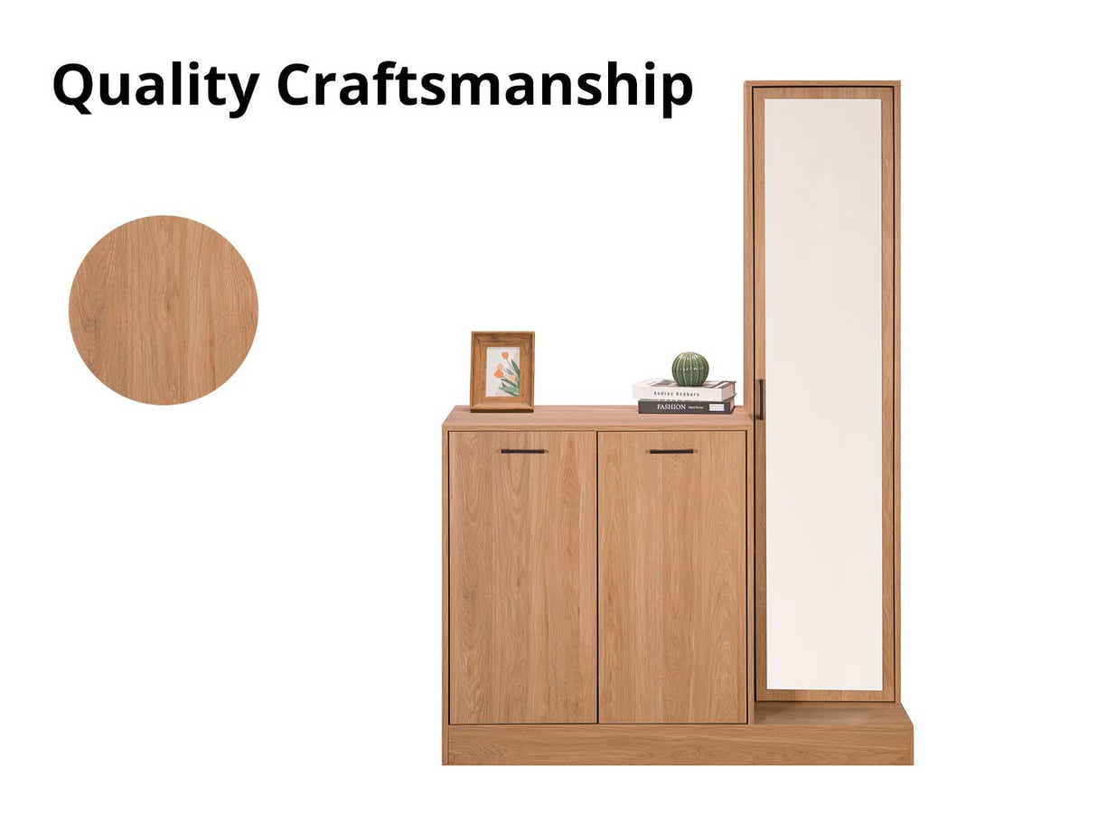 Ingang Shoe and Coat Storage With Mirror