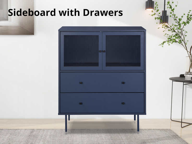 Marinbla Sideboard with Drawers - 80 cm