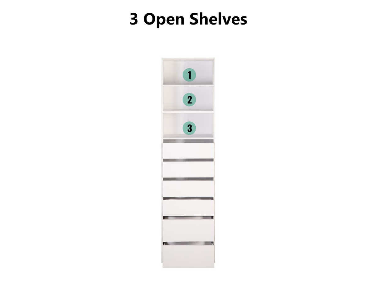 Mattone 6-Drawer Wardrobe with 3 Shelves