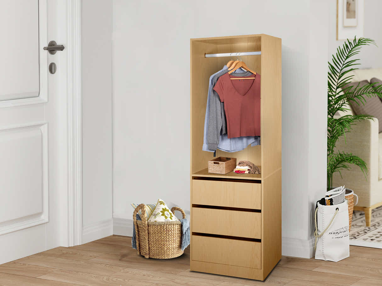 DS Mattone 3-Drawer Wardrobe with Hanging