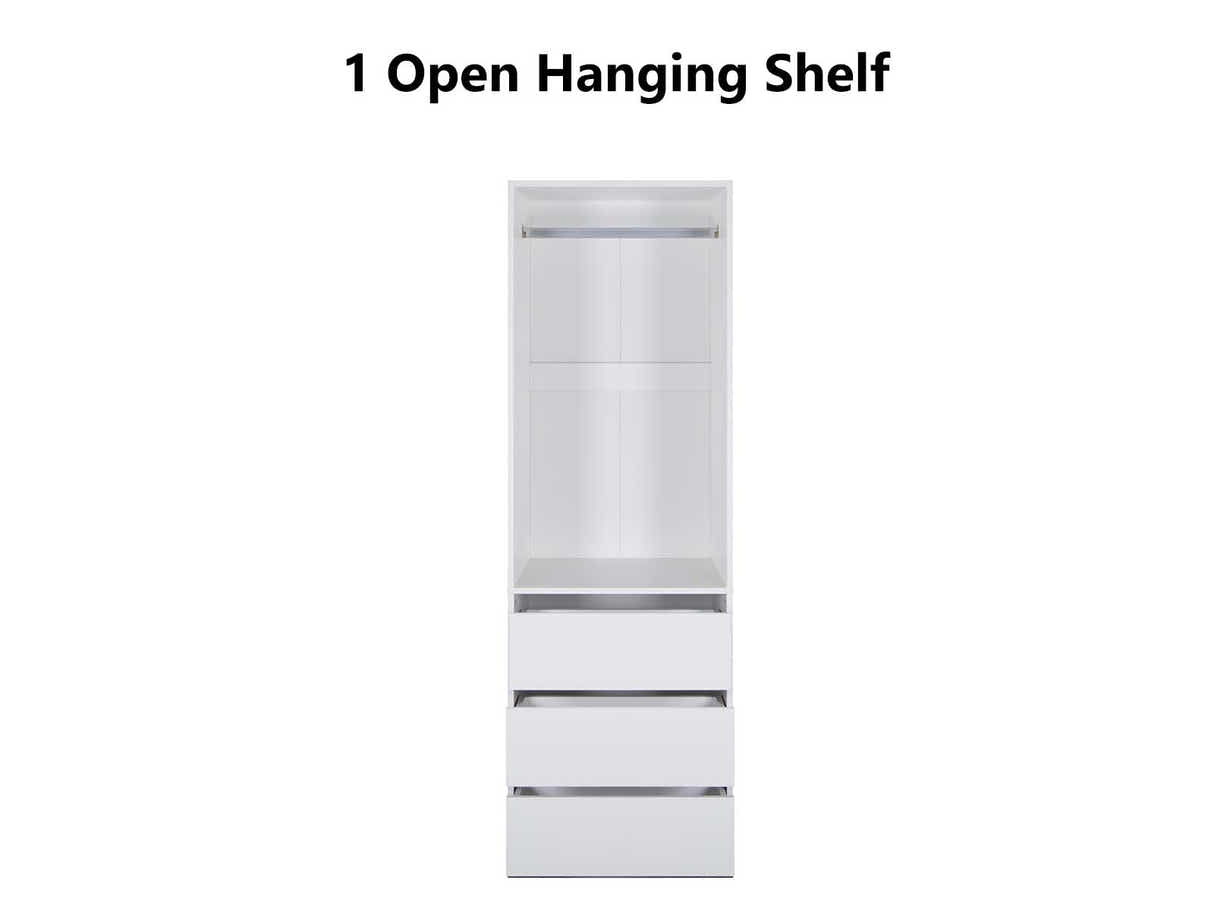 Mattone 3-Drawer Wardrobe with Hanging Shelf