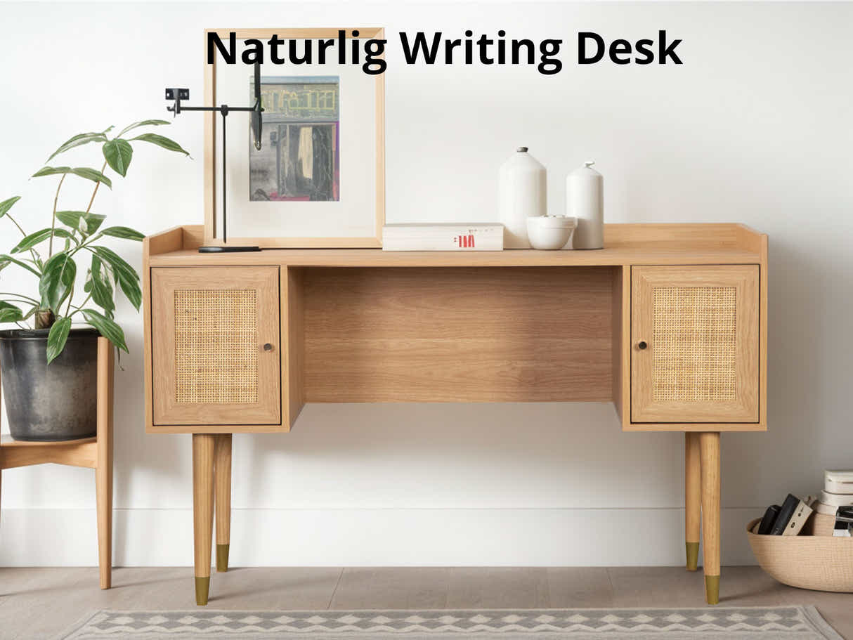 Naturlig Writing Desk & Siena Executive Office Chair PU Beige