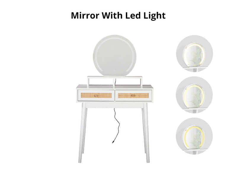 Naturlig Dressing Table with LED Light