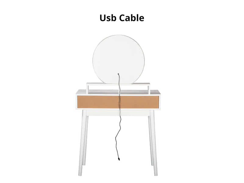 Naturlig Dressing Table with LED Light