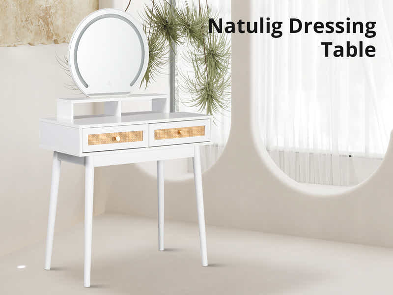 Naturlig Dressing Table with LED Light