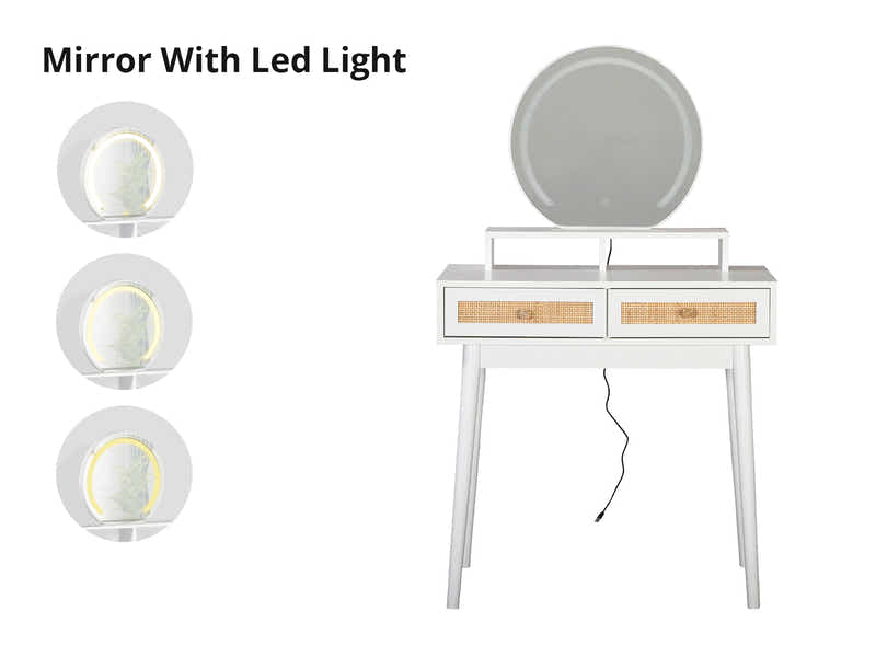 Naturlig Dressing Table with LED Light