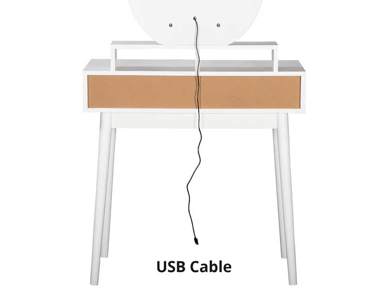 Naturlig Dressing Table with LED Light