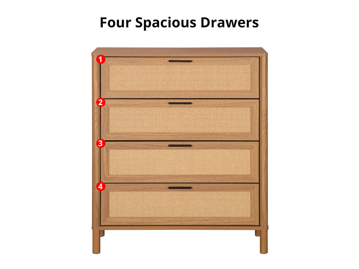 Naturlig Plus 4-Drawer Tallboy