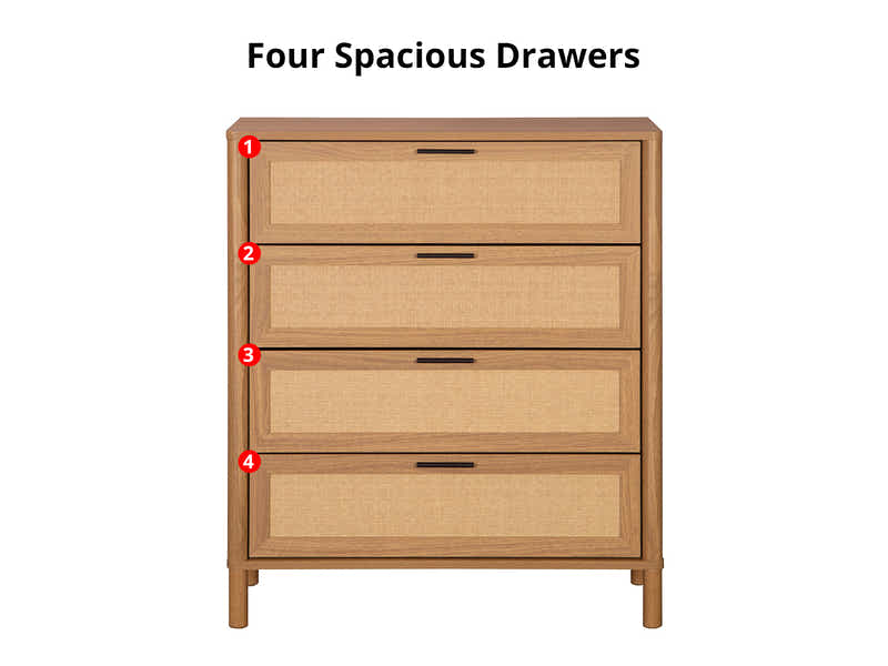 Naturlig Plus 4 Drawers Tallboy