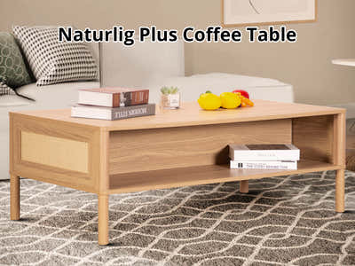 Naturlig Coffee Table with Shelf