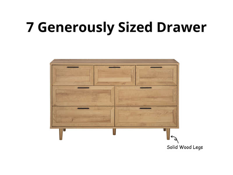 Rechteck 7-Drawer Lowboy - Wood