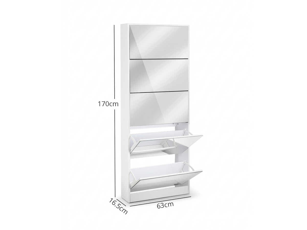 DS 5 Tier Mirror Shoe Organizer