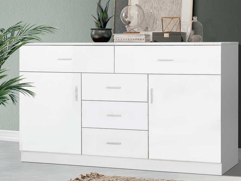 Glansig White Buffet Table - 150 cm
