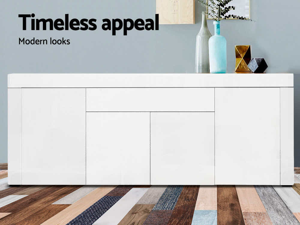 Glansig White Buffet Table - 180 cm
