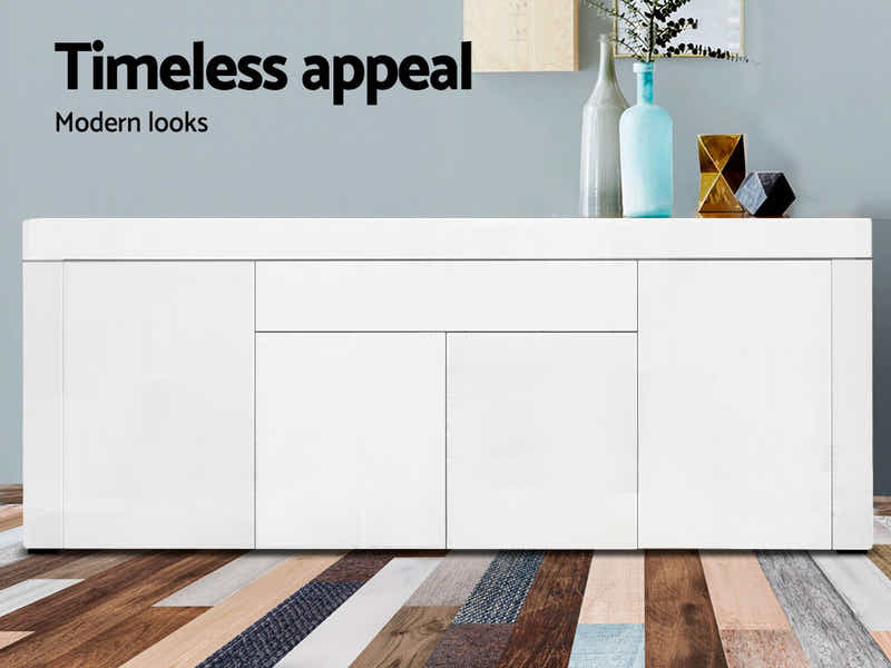 Glansig White Buffet Table - 180 cm