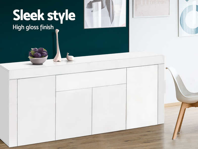 Glansig White Buffet Table - 180 cm
