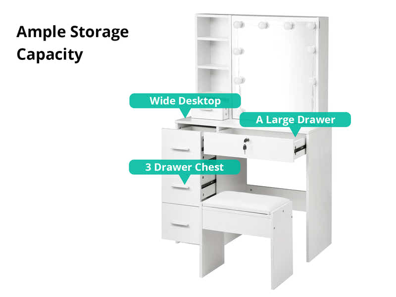 Ignited LED Dressing Table MED