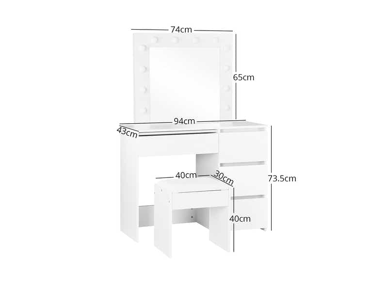 Ignited LED Dressing Table