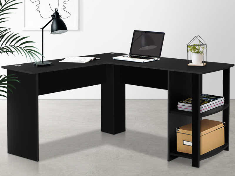 Korr L-shaped Office Desk - Black