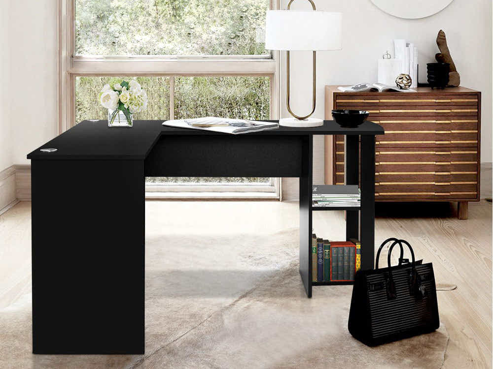 DS Korr L-shaped Office Desk - Black
