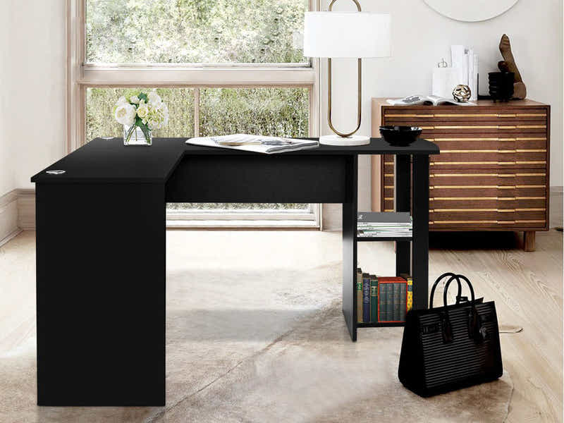 Korr L-shaped Office Desk - Black