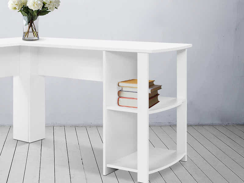 Korr L-shaped Office Desk - White