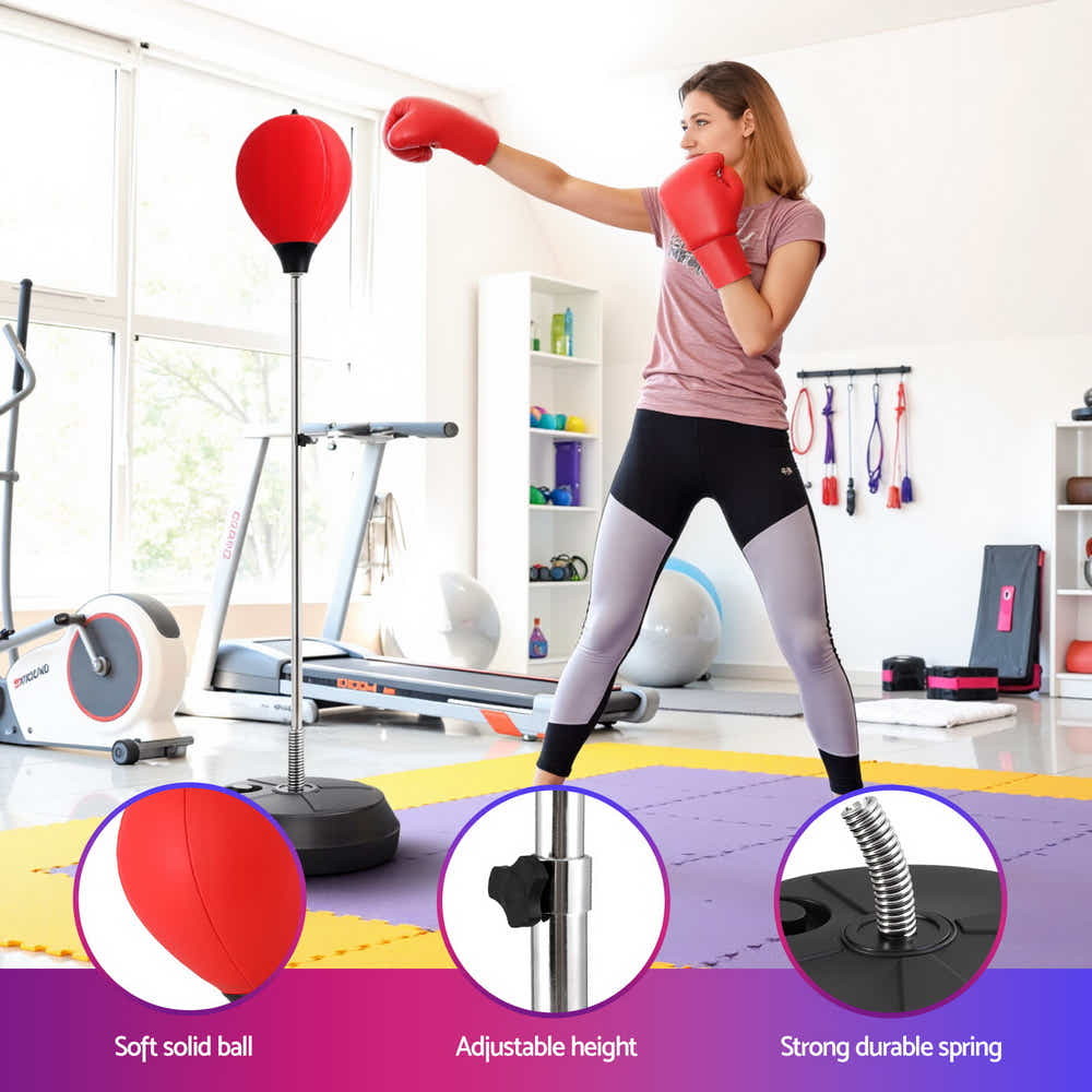 Everfit Punching Bag Stand 150cm Adjustable Freestanding with Gloves-Pump