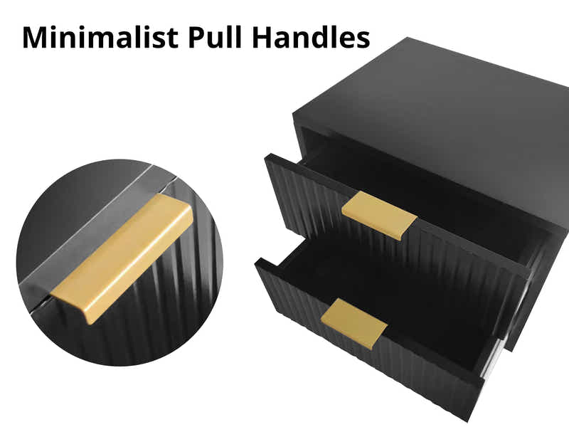 DS 2-Drawer Bedside Table Black