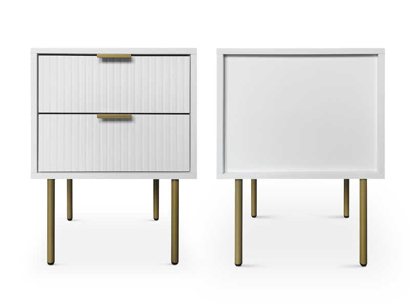 DS 2-Drawer Bedside Table White