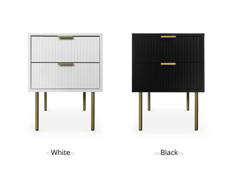 DS 2-Drawer Bedside Table White