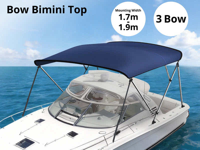 3 Bow Boat Bimini Top 1.7–1.9m – Navy