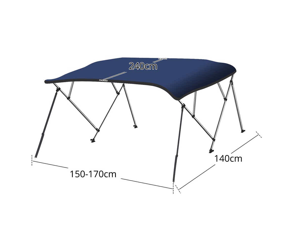 4 Bow Boat Bimini Top 1.5–1.7m – Navy