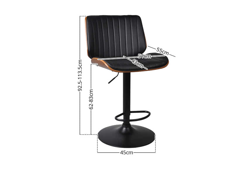 Barcelona Mid-Back Adjustable Bar Stool