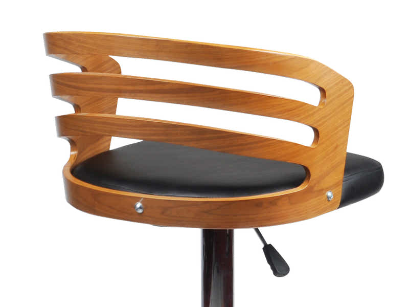 Adjustable Bar Stool with Wooden Back