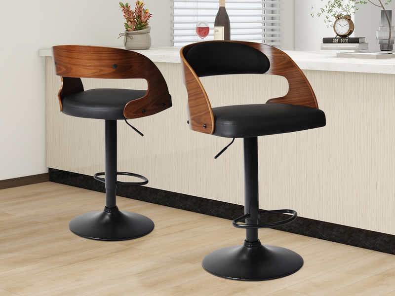 Bentwood Swivel Bar Stool