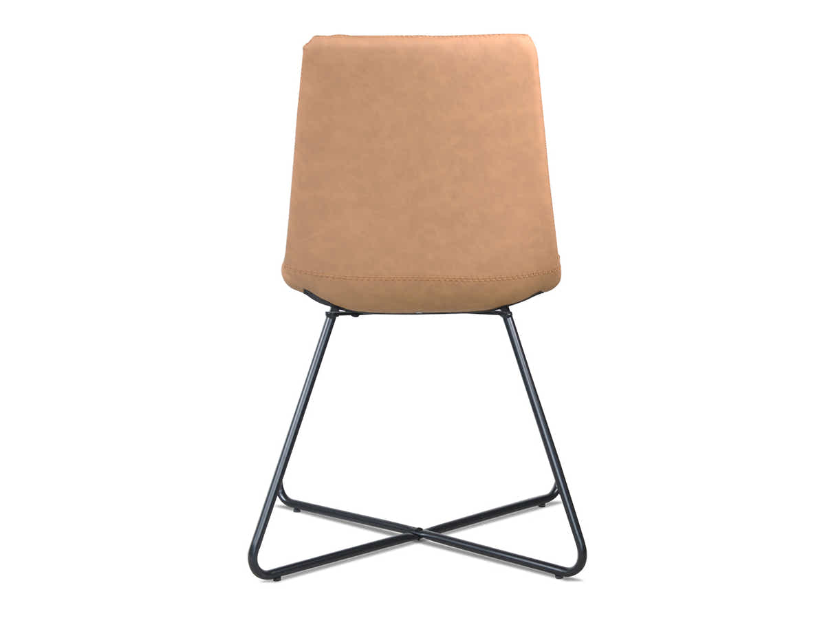 Skog Wooden Dining Table - 160 cm & Walnut Bonded Leather Dining Chair x6