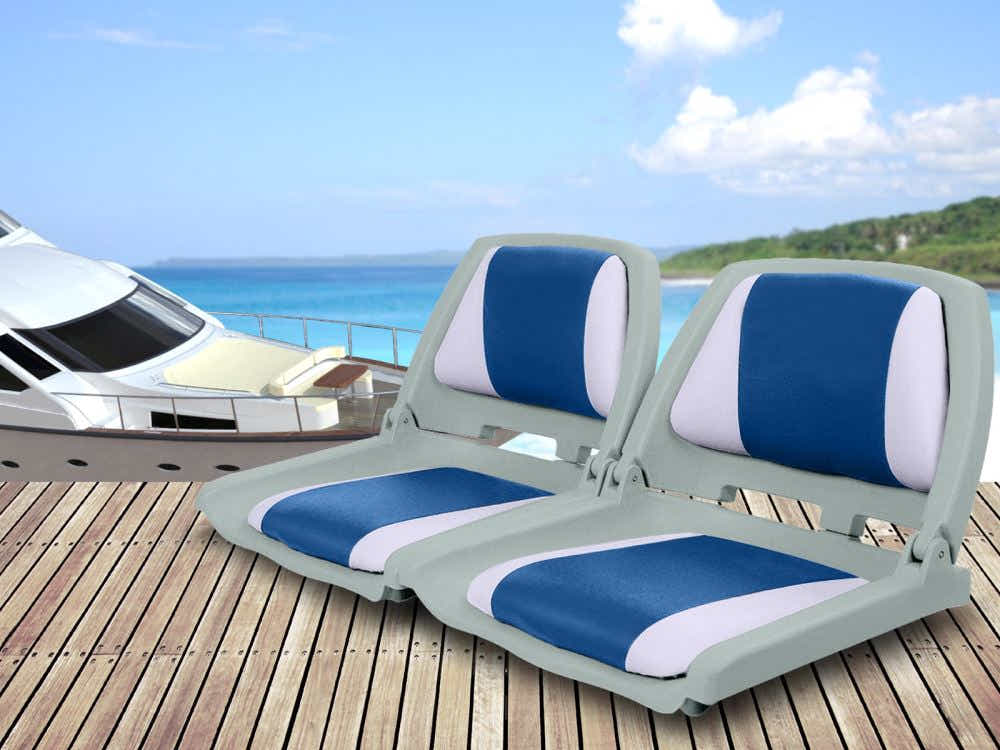 Sport Foldable Marine Boat Seats – Blue (Set of 2)