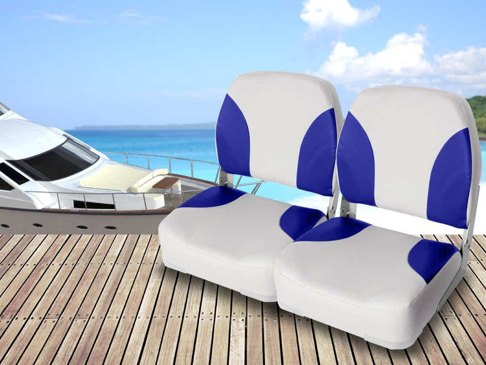 Premium Foldable Marine Boat Seats – Blue (Set of 2)