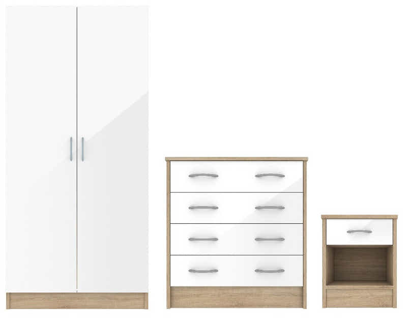 Bardalona Trio Bedroom Set - Gloss White