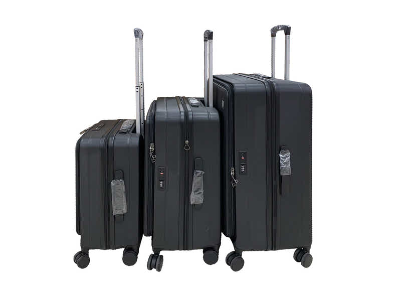 Luggage Set 3pcs front open black