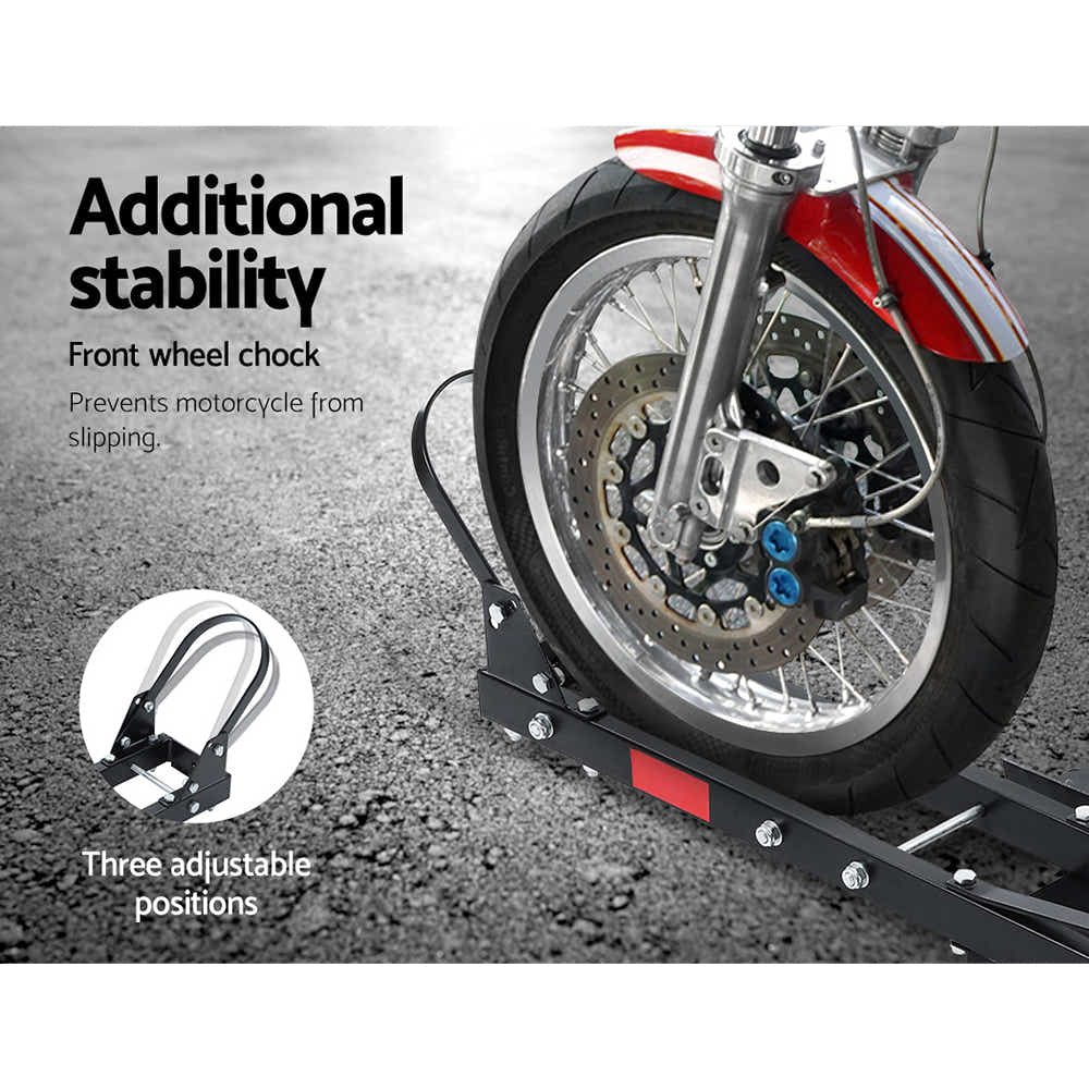 Giantz Motorcycle Motorbike Carrier Rack Ramp 2"Towbar Adjustable Height Black