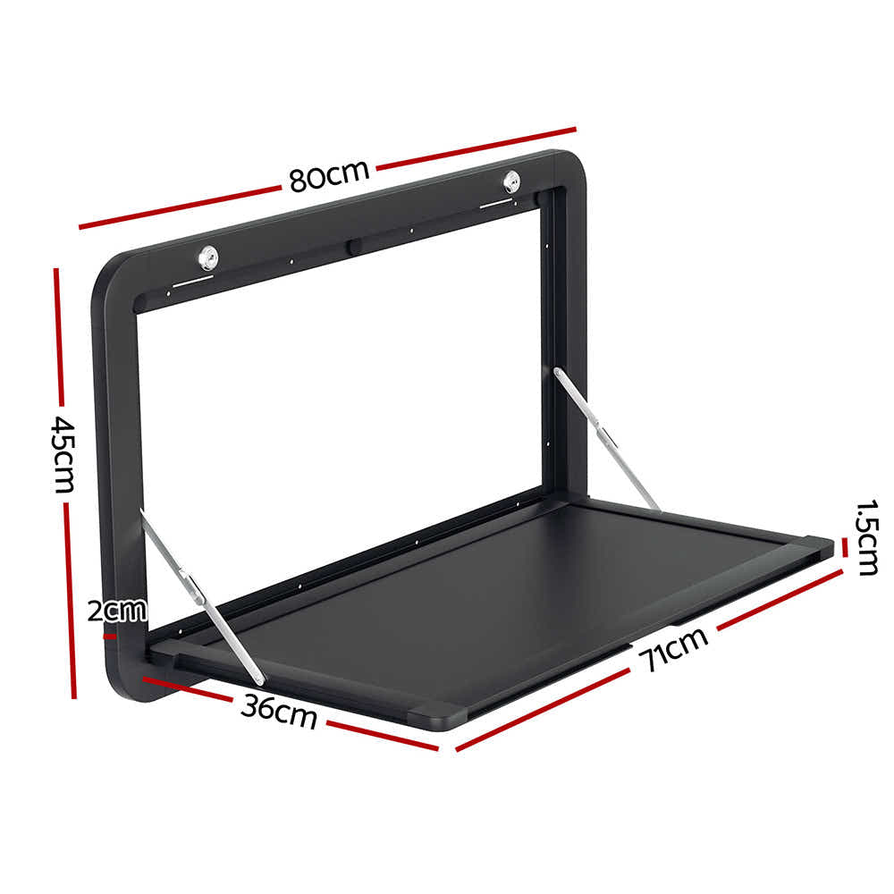 DS NA Weisshorn Caravan Table 800 x 450mm Folding Lockable Black
