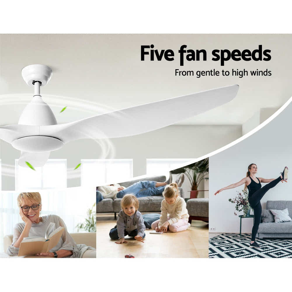 DS NA 64'' DC Motor Ceiling Fan With Light LED Remote Control Fans 3 Blades