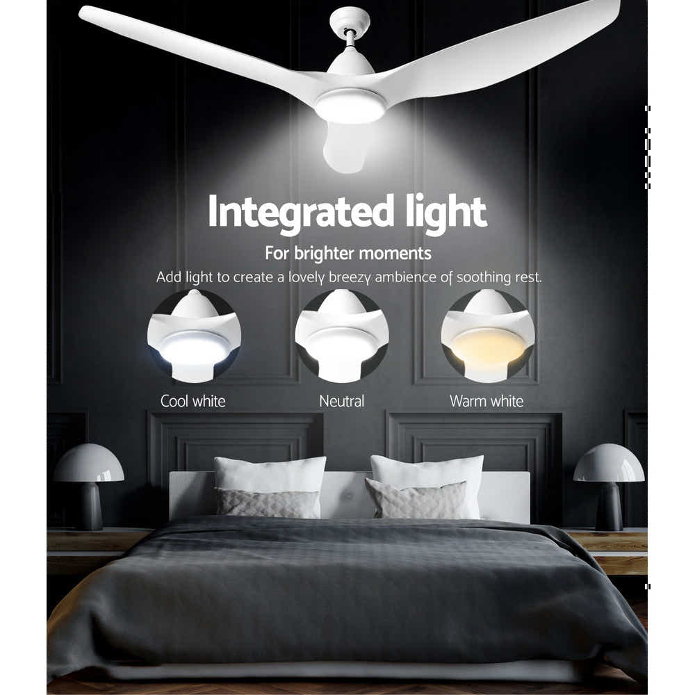 DS NA 64'' DC Motor Ceiling Fan With Light LED Remote Control Fans 3 Blades