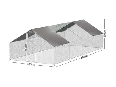 25mm Steel Chicken Coop - 3m x 8m x 2m