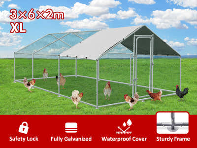 Steel Chicken Coop - 3m x 6m x 2m