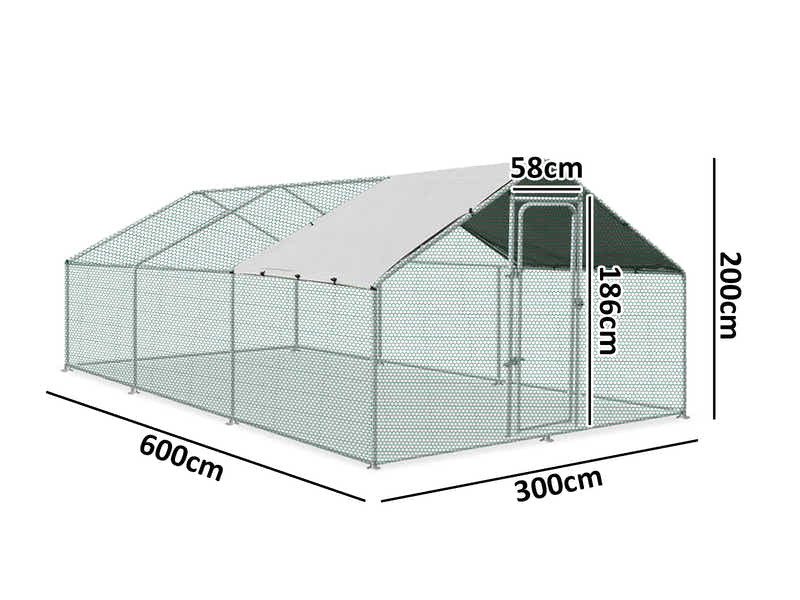 Steel Chicken Coop - 3m x 6m x 2m